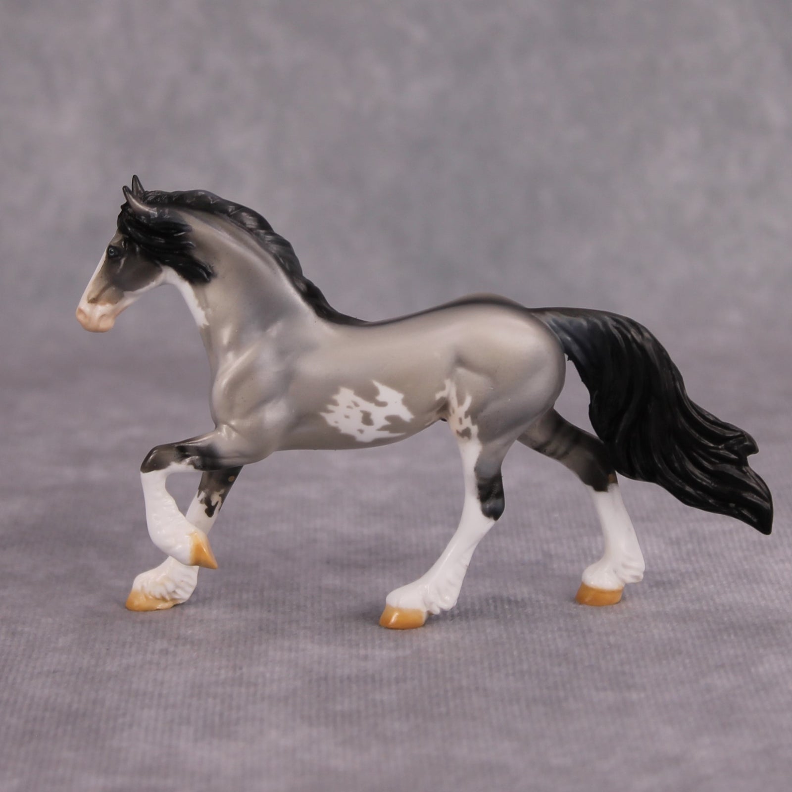 Larry OOAK Grulla Pinto Friesian Chip By Dawn Quick MM24