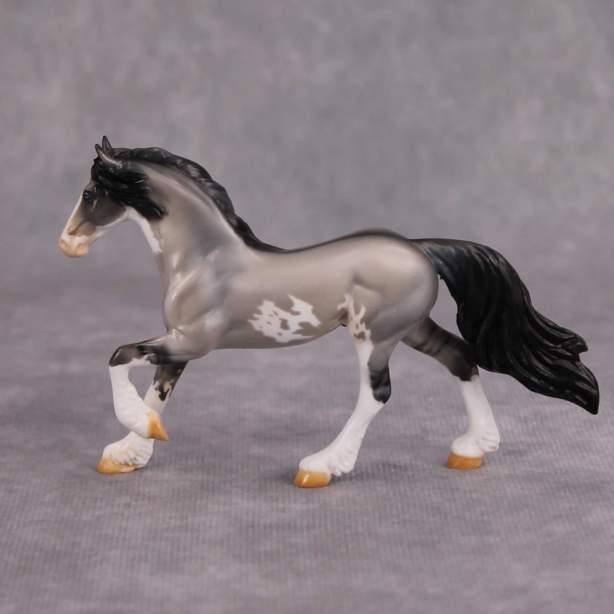 Larry OOAK Grulla Pinto Friesian Chip By Dawn Quick MM24
