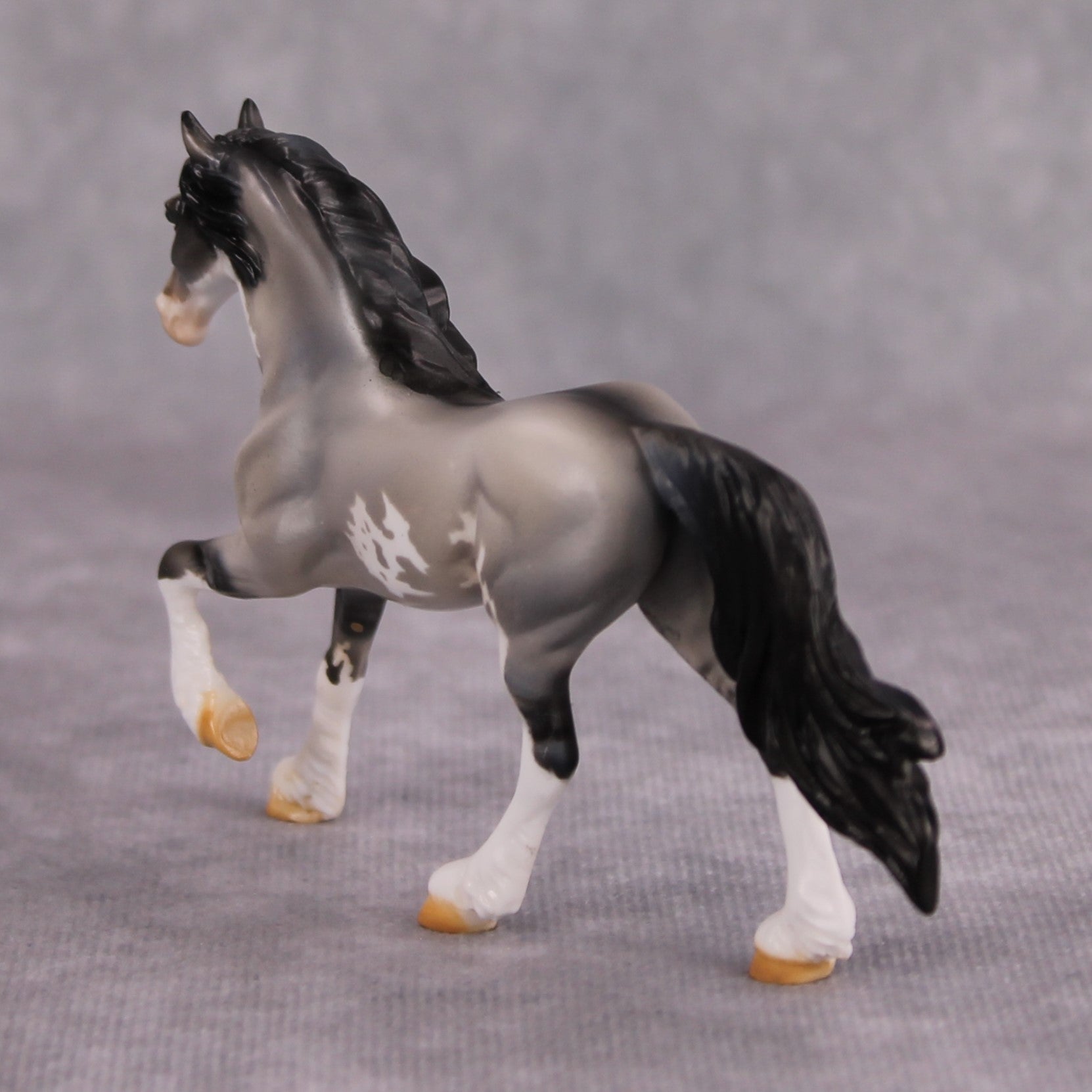 Larry OOAK Grulla Pinto Friesian Chip By Dawn Quick MM24