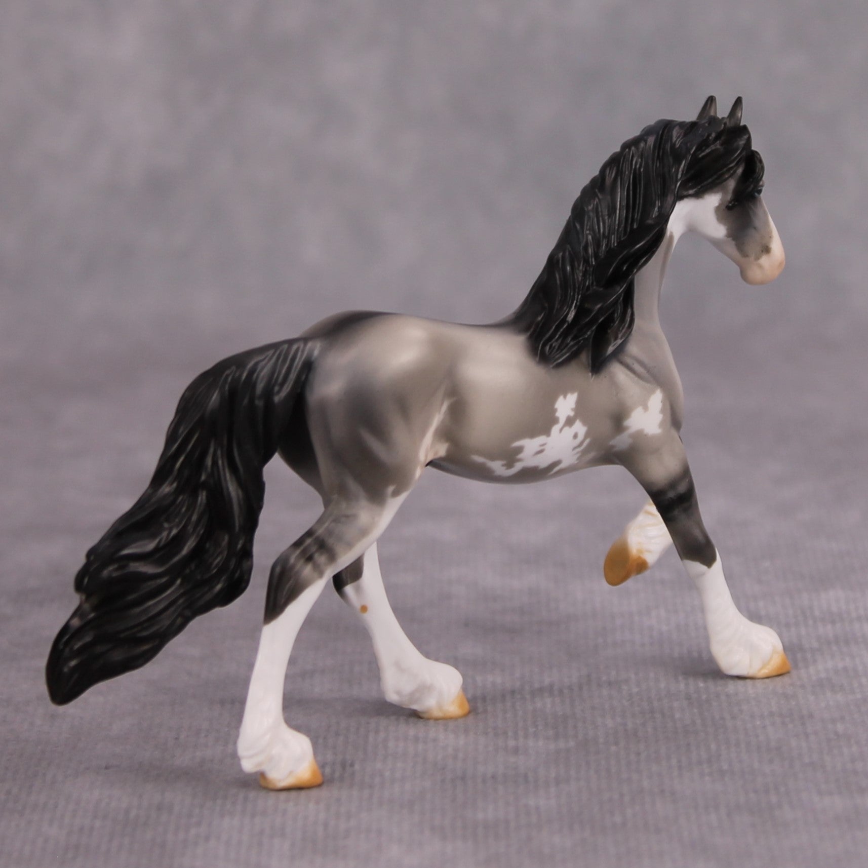 Larry OOAK Grulla Pinto Friesian Chip By Dawn Quick MM24