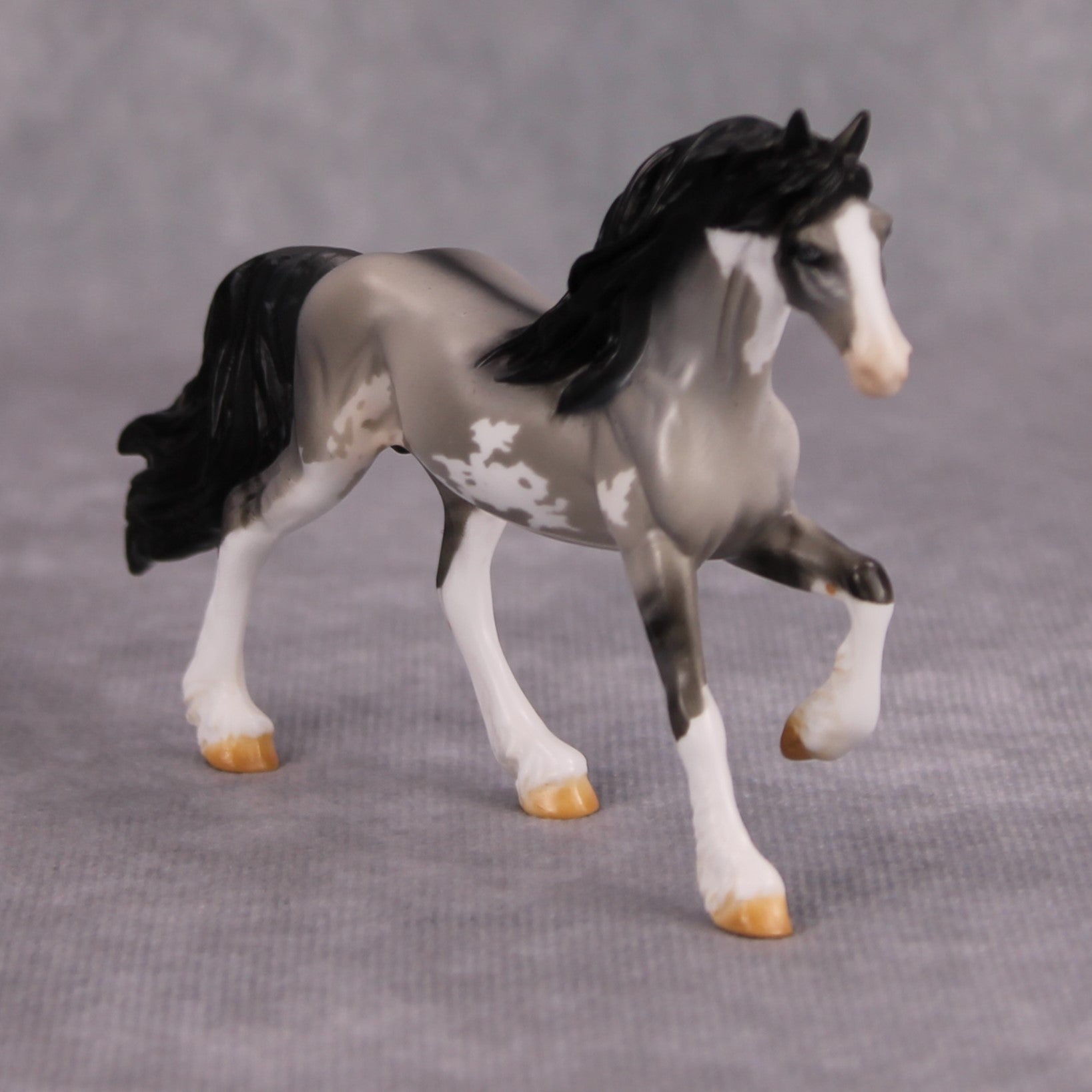 Larry OOAK Grulla Pinto Friesian Chip By Dawn Quick MM24