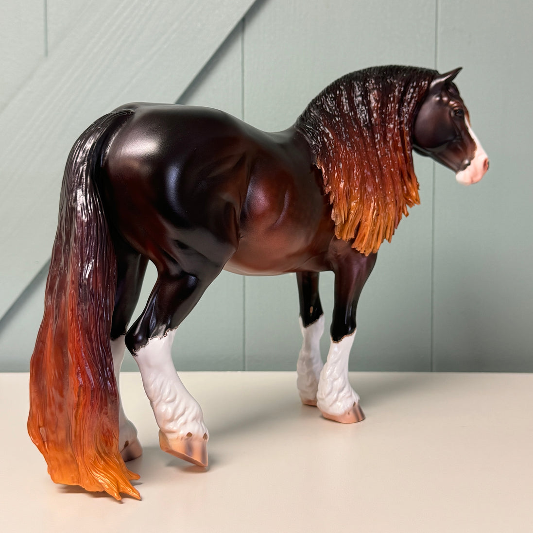 Roma OOAK Custom Dark Dappled Liver Chestnut Heavy Draft By Caroline Boydston Best Offers 8/6/24