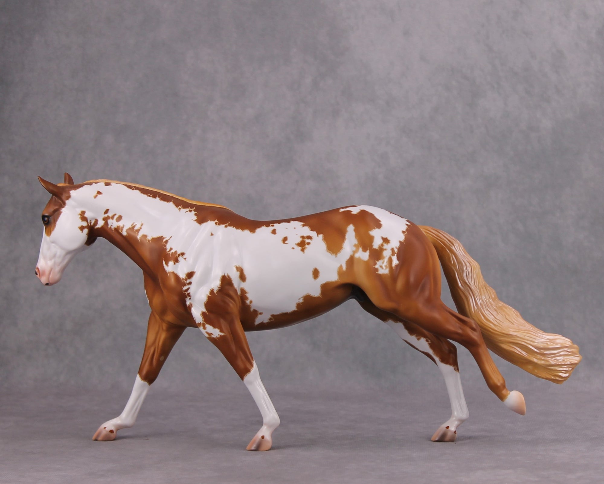 Cade OOAK Flaxen Chestnut Frame Overo Custom Running Stock Horse By Caroline Boydston - Best Offer 10/15/24