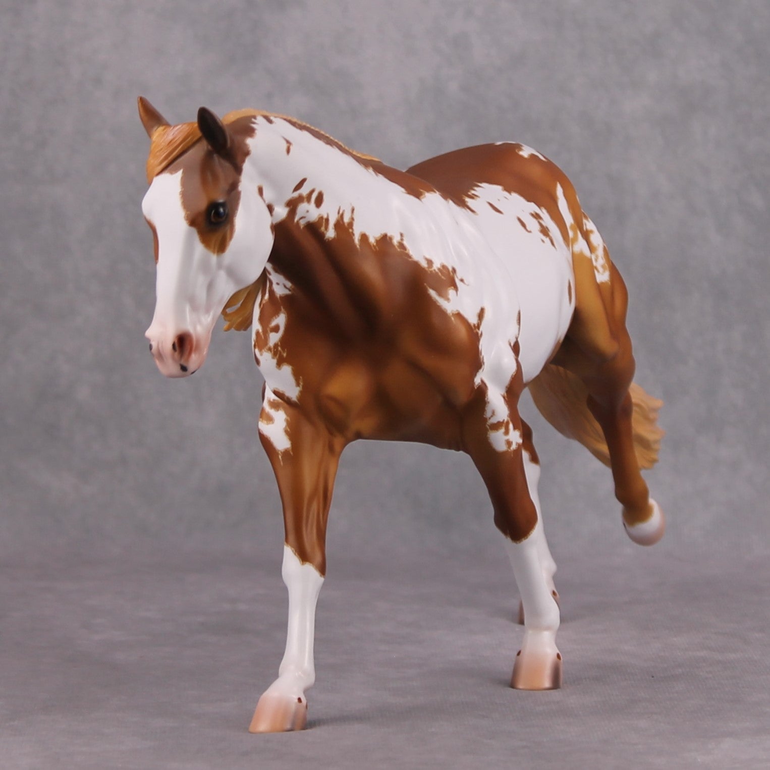 Cade OOAK Flaxen Chestnut Frame Overo Custom Running Stock Horse By Caroline Boydston - Best Offer 10/15/24