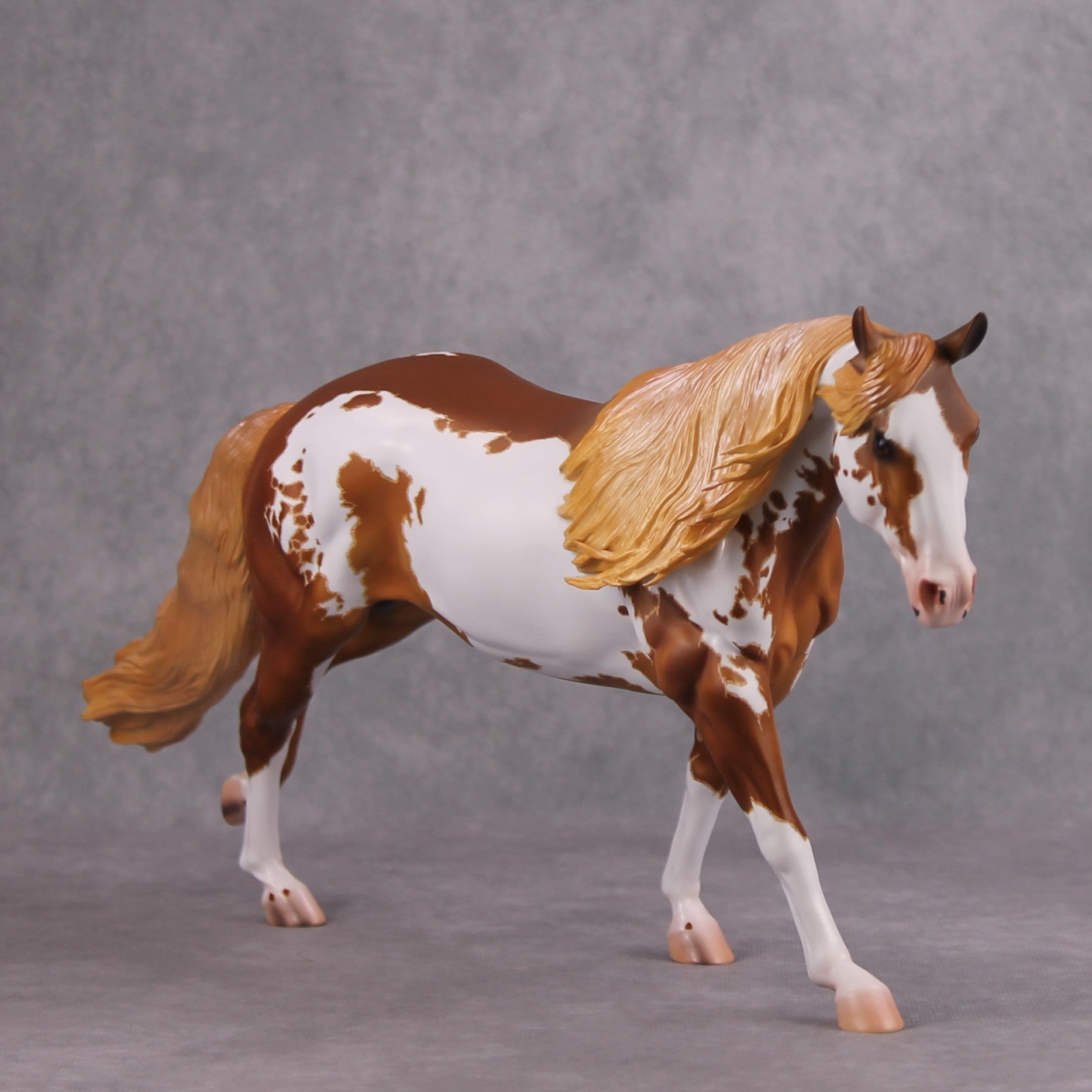 Cade OOAK Flaxen Chestnut Frame Overo Custom Running Stock Horse By Caroline Boydston - Best Offer 10/15/24