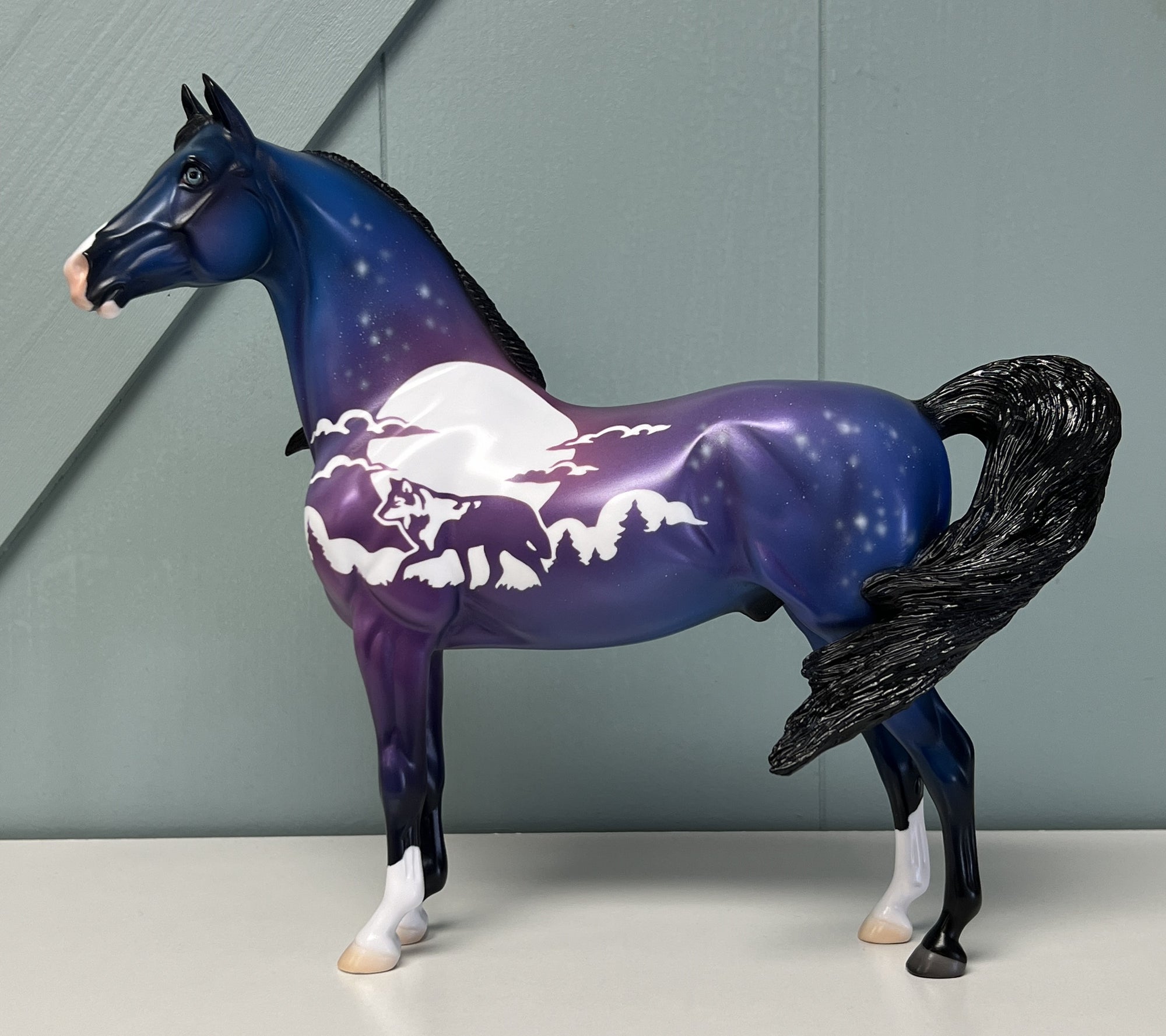 SAMPLE Lone Wolf  Purple and Blues Wolf Theme Decorator By Jess Hamill April Sample and OOAK Sale SS424