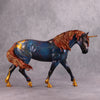 True Blue OOAK Deco Blue Gold Unicorn Irish Draught By Kristen Cermele SS1024