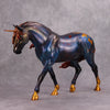 True Blue OOAK Deco Blue Gold Unicorn Irish Draught By Kristen Cermele SS1024