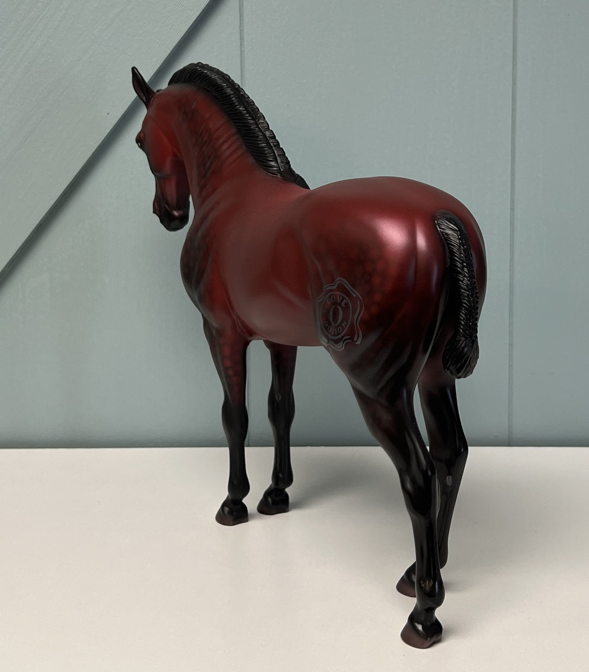 SAMPLE Love Potion 0 Dappled Red Andalusian with Brand Deco by Ellen Robbins April Sample and OOAK Sale SS424