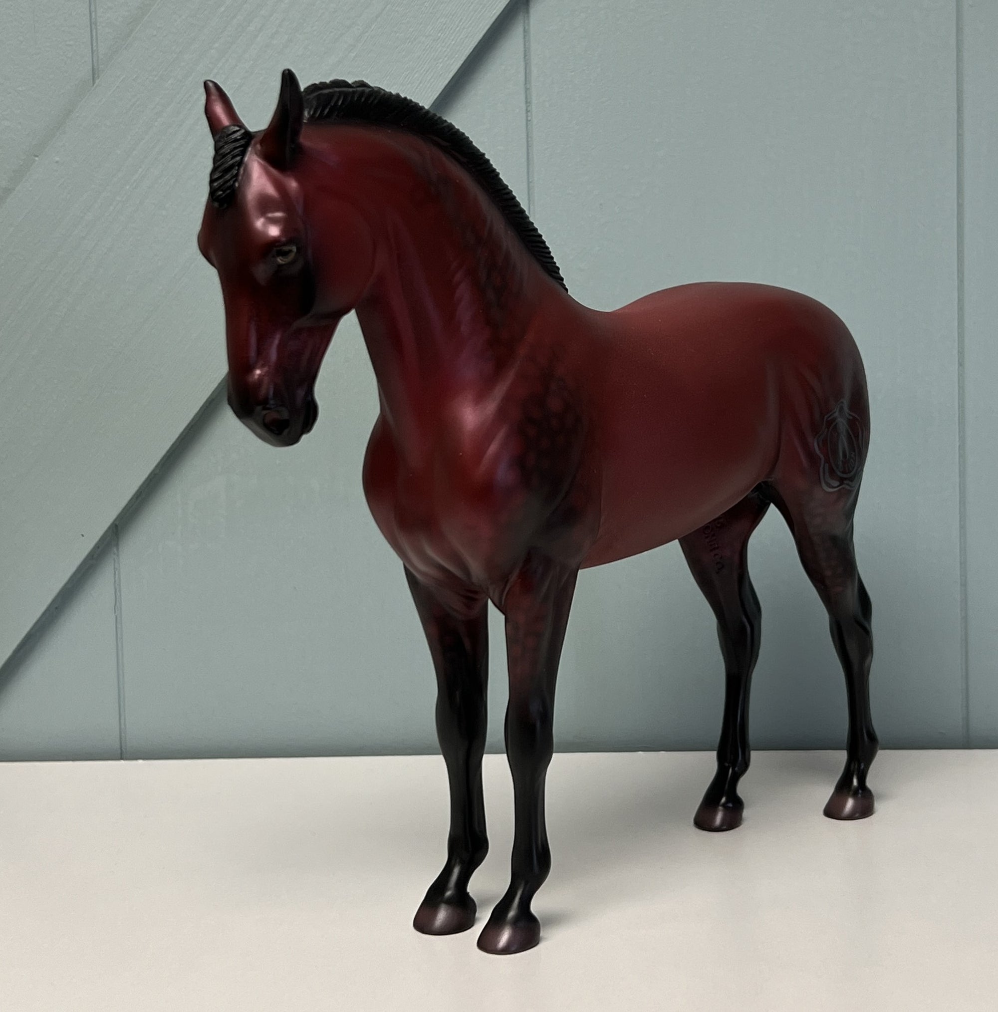 SAMPLE Love Potion 0 Dappled Red Andalusian with Brand Deco by Ellen Robbins April Sample and OOAK Sale SS424