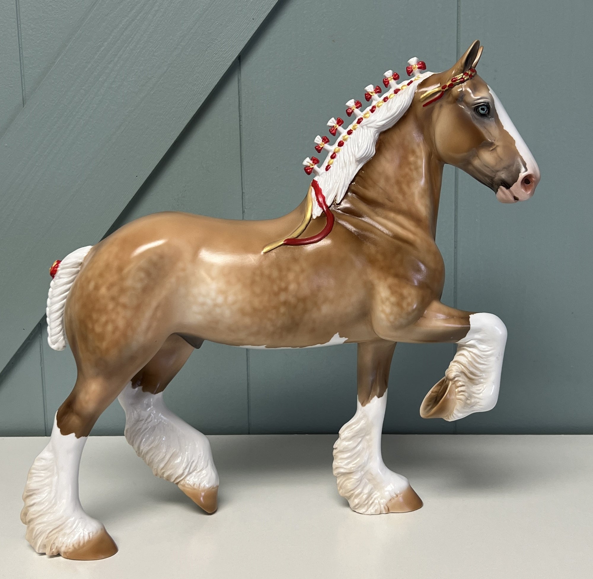 Guy On The Chiefs Extra  Custom Dappled Palomino Trotting Drafter By Julie Keim April Sample and OOAK Sale SS424