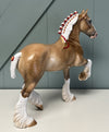 Guy On The Chiefs Extra  Custom Dappled Palomino Trotting Drafter By Julie Keim April Sample and OOAK Sale SS424