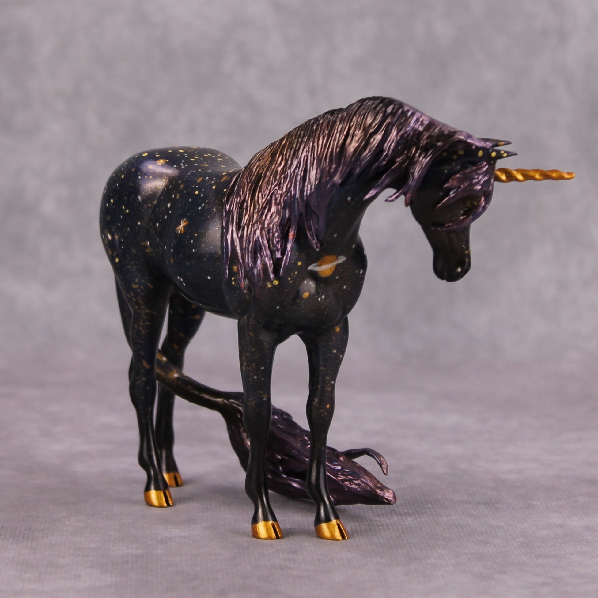 Midnights  OOAK Deco Blue Purple Unicorn Custom Cutter Chip By Kristen Cermele SS1024