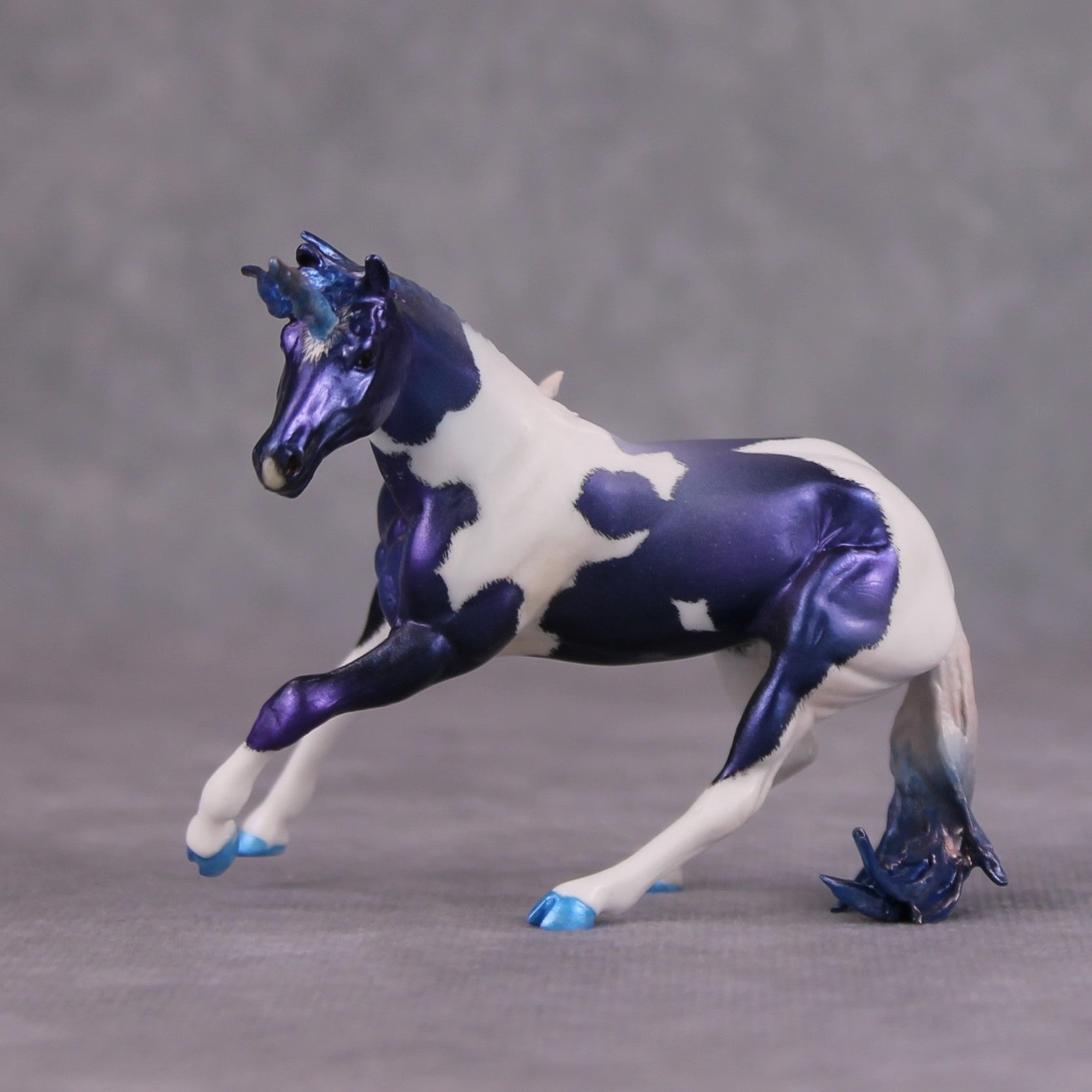 Sorka OOAK Deco Blue Purple Unicorn Custom Cutter Chip By Kristen Cermele SS1024