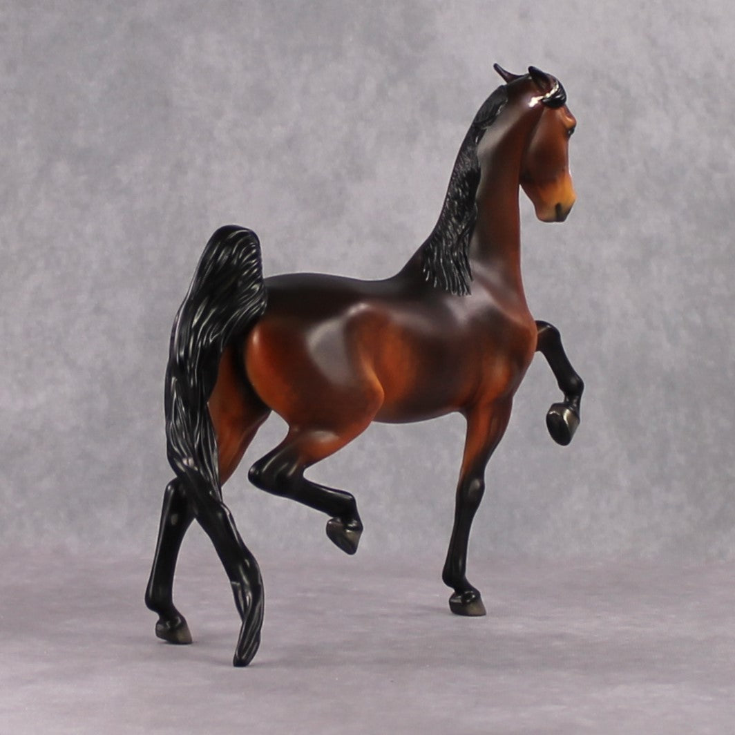 "Fairer Than Thou" SAMPLE Deco Dapple Bay Saddlebred W/ Pinned Ears By Ellen Robbins