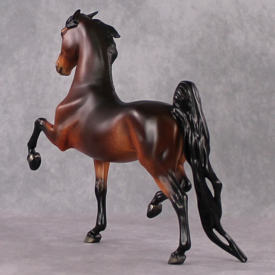"Fairer Than Thou" SAMPLE Deco Dapple Bay Saddlebred W/ Pinned Ears By Ellen Robbins