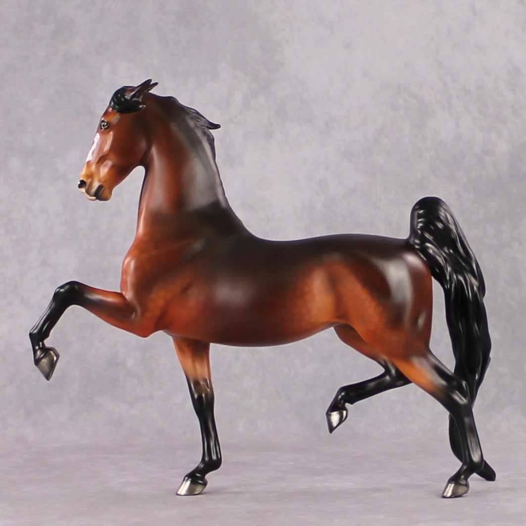 "Fairer Than Thou" SAMPLE Deco Dapple Bay Saddlebred W/ Pinned Ears By Ellen Robbins