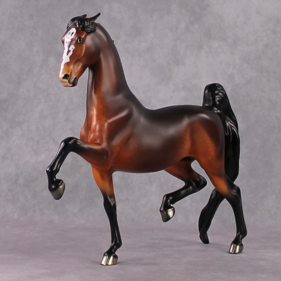 "Fairer Than Thou" SAMPLE Deco Dapple Bay Saddlebred W/ Pinned Ears By Ellen Robbins