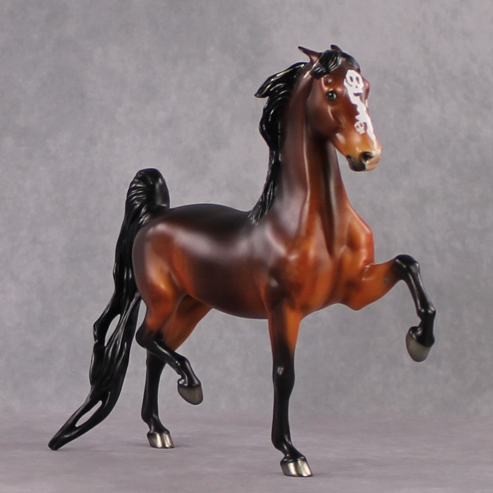 "Fairer Than Thou" SAMPLE Deco Dapple Bay Saddlebred W/ Pinned Ears By Ellen Robbins