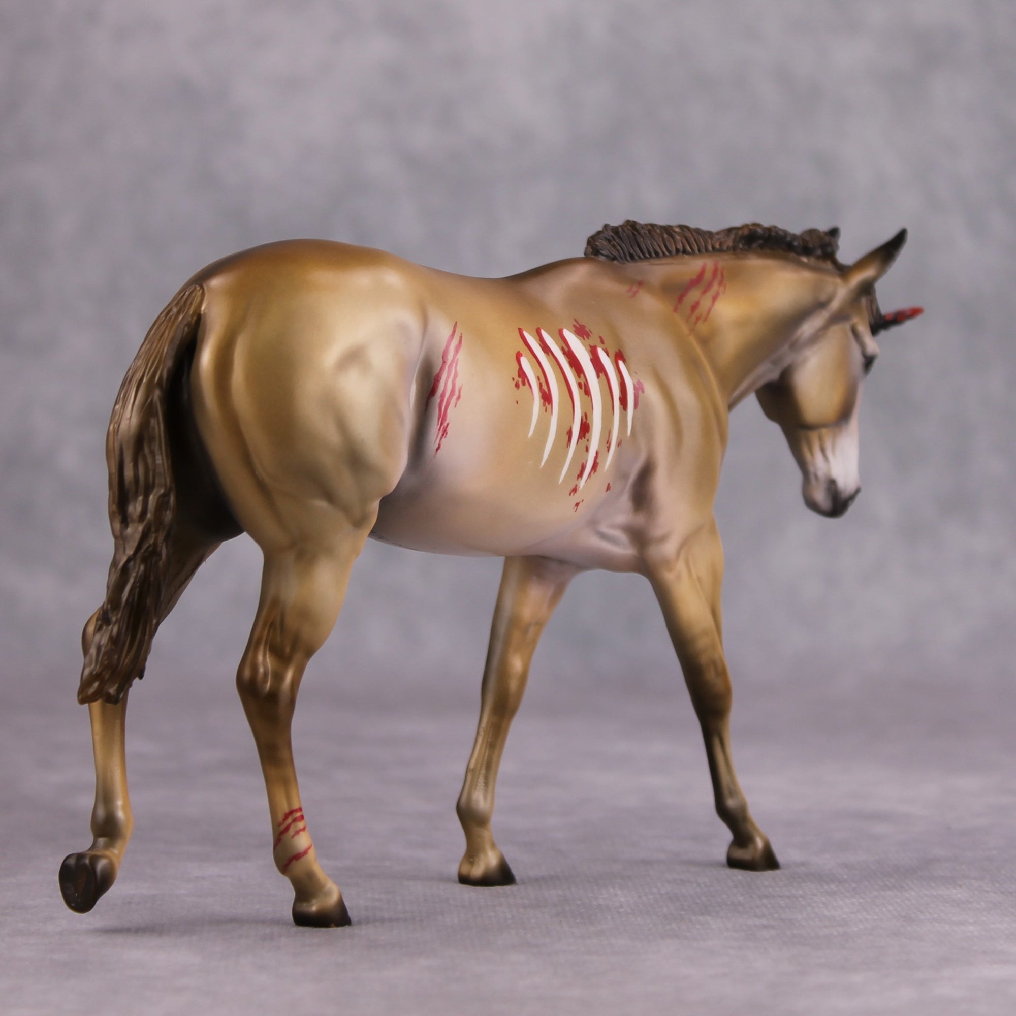 Dun-Dead OOAK Dun Zombie Deco Pebble Mule Unicorn By Jess Hamill MM24