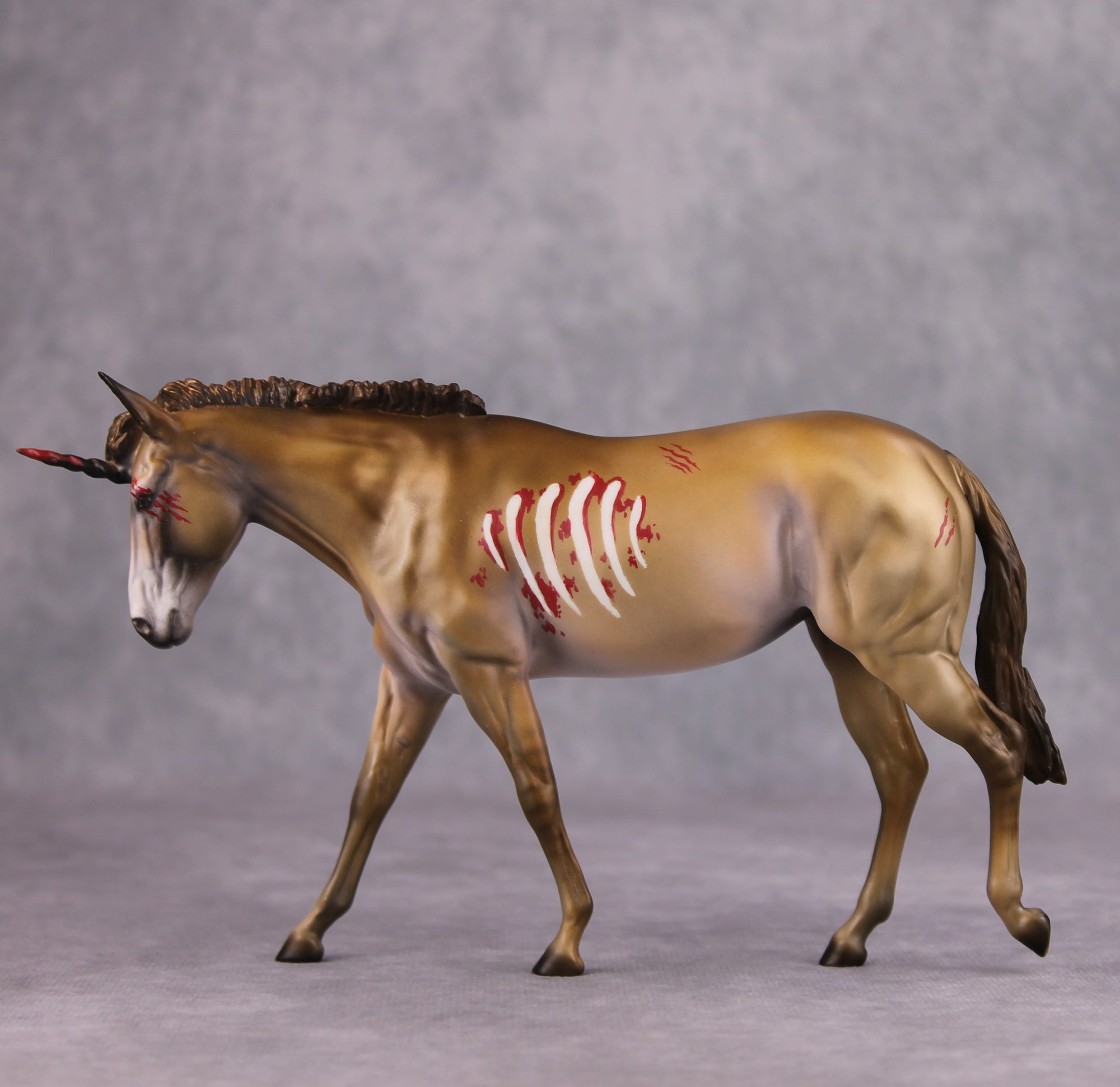 Dun-Dead OOAK Dun Zombie Deco Pebble Mule Unicorn By Jess Hamill MM24