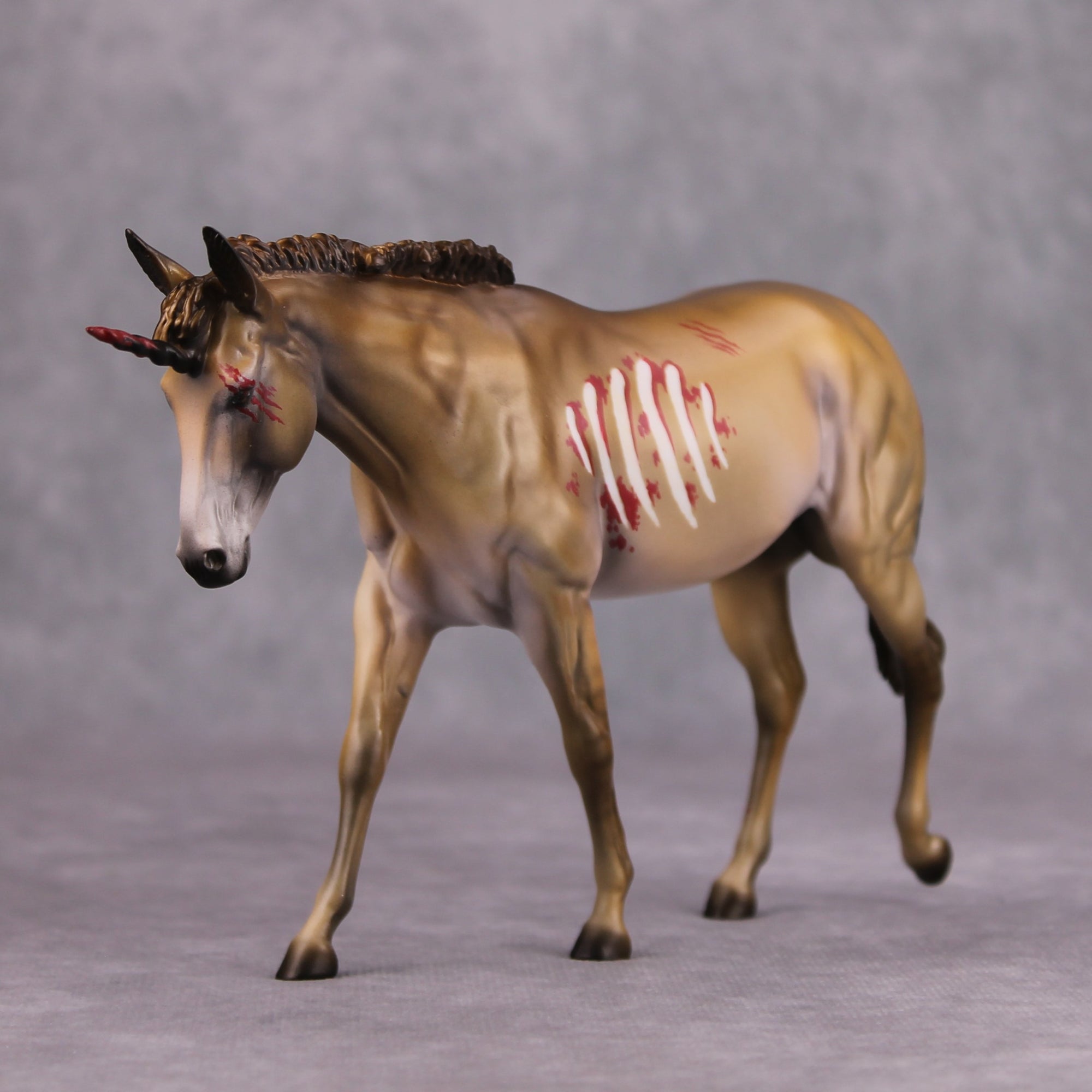 Dun-Dead OOAK Dun Zombie Deco Pebble Mule Unicorn By Jess Hamill MM24