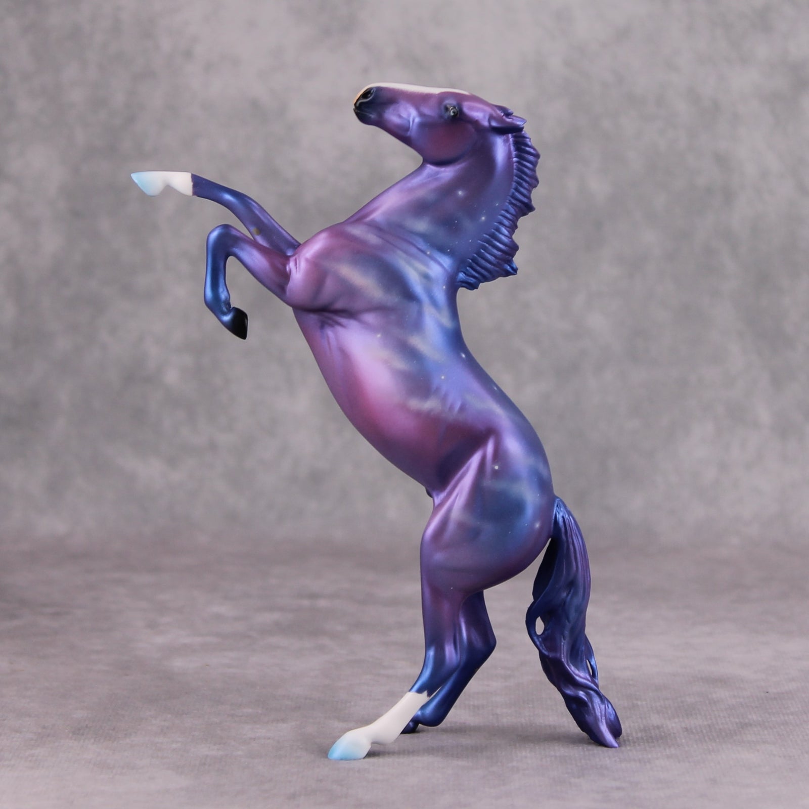 One Magical Night OOAK Deco Blue and Purple Night Sky Rearing Pebble By Ashley Palmer MM24 Online Drawing