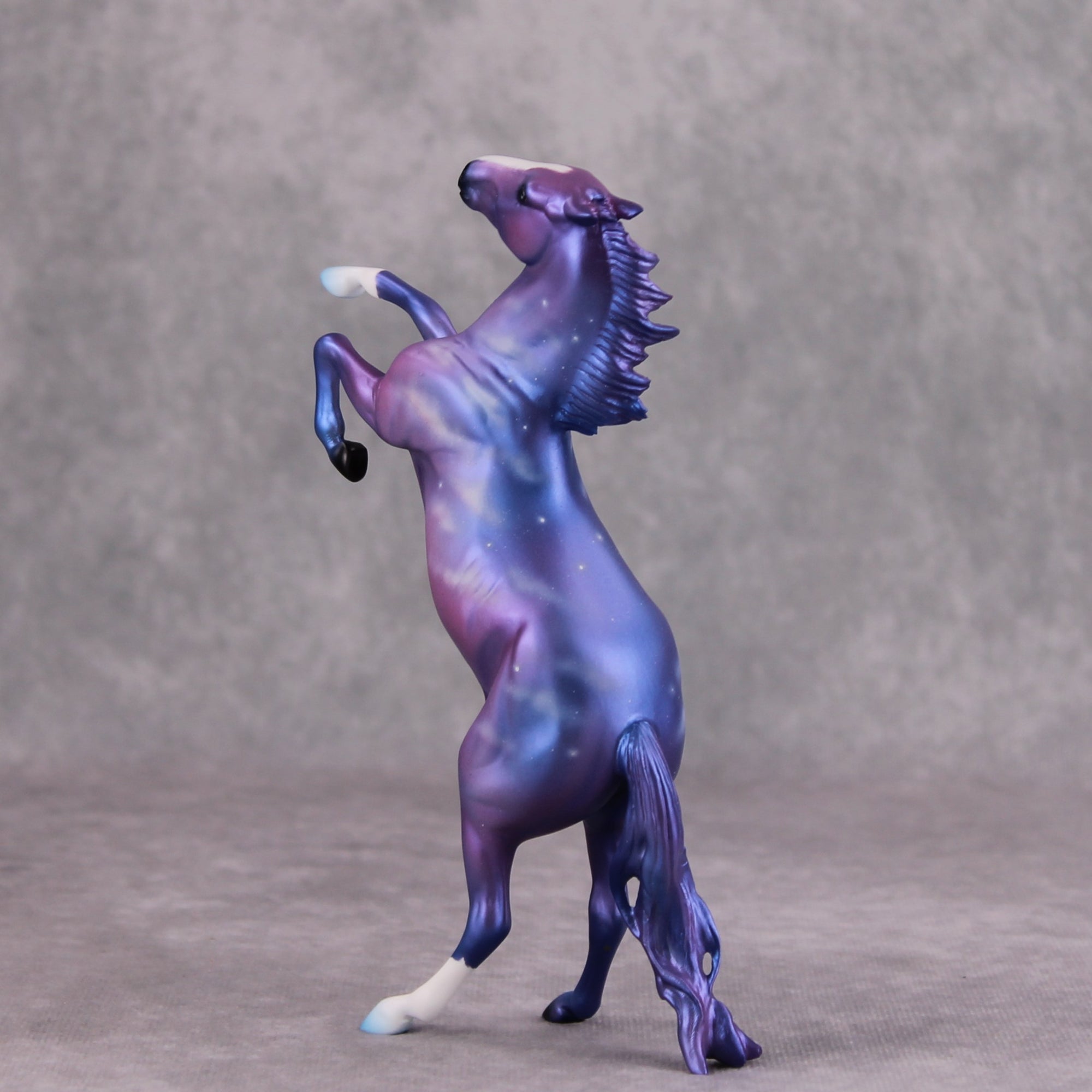 One Magical Night OOAK Deco Blue and Purple Night Sky Rearing Pebble By Ashley Palmer MM24 Online Drawing