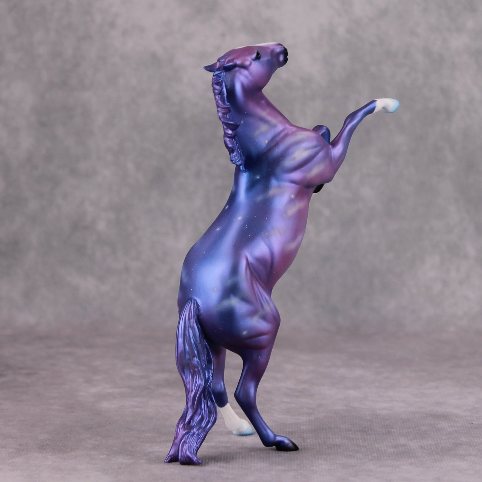 One Magical Night OOAK Deco Blue and Purple Night Sky Rearing Pebble By Ashley Palmer MM24 Online Drawing