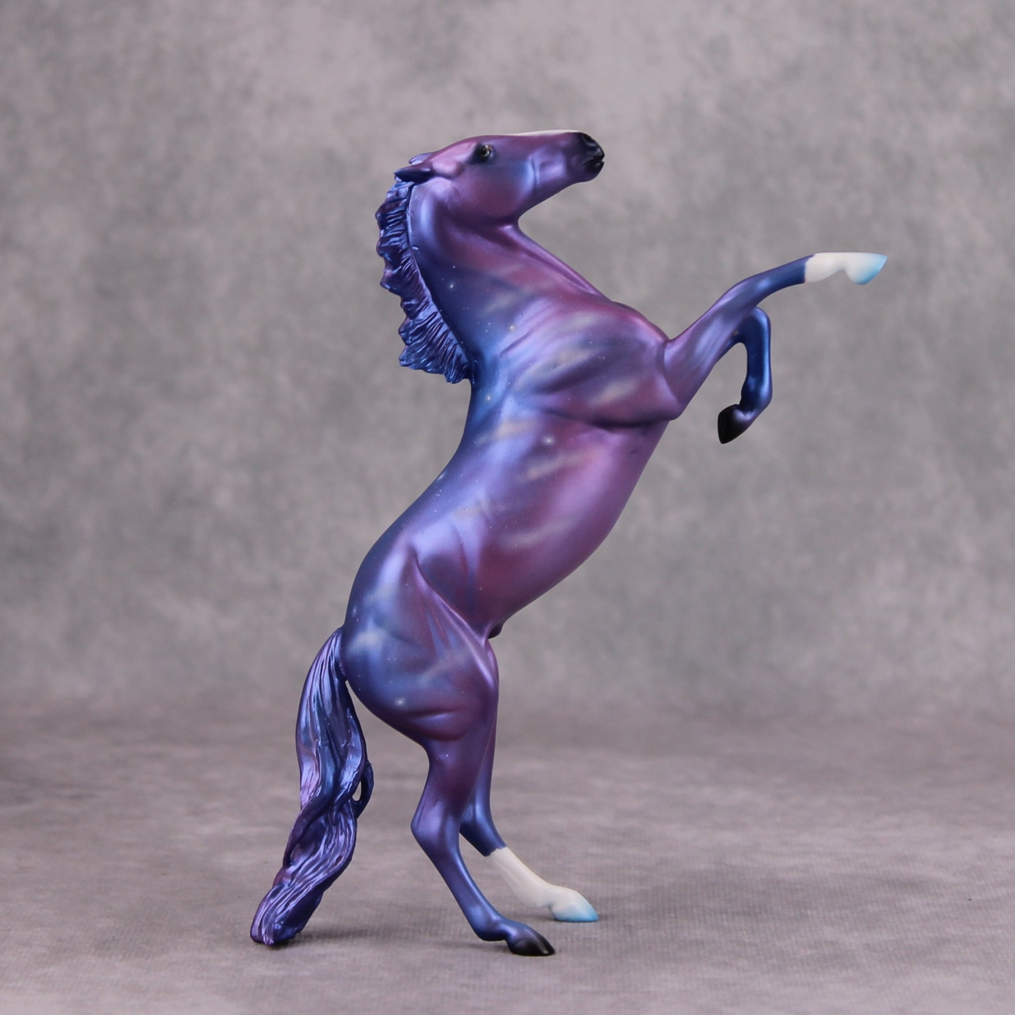 One Magical Night OOAK Deco Blue and Purple Night Sky Rearing Pebble By Ashley Palmer MM24 Online Drawing