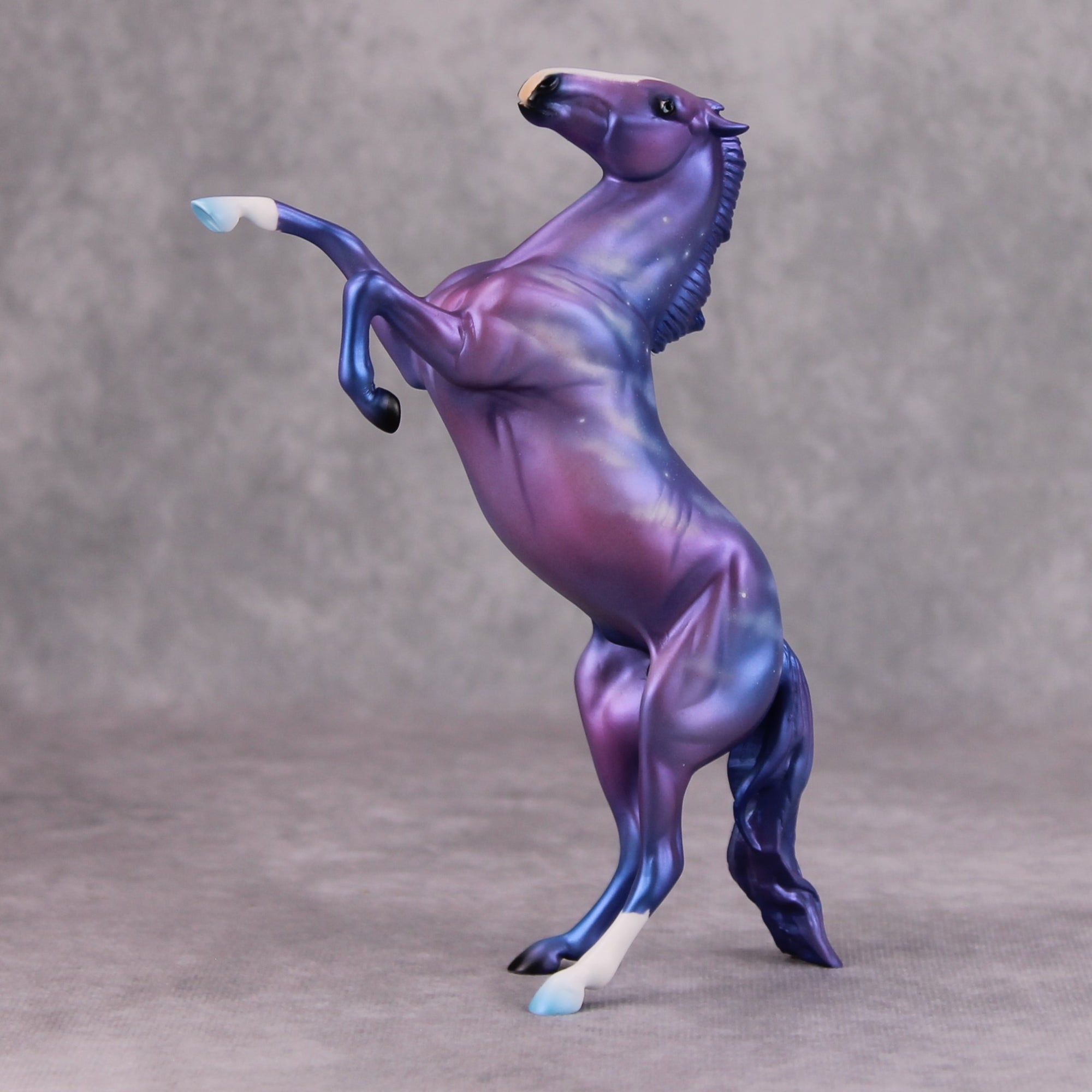 One Magical Night OOAK Deco Blue and Purple Night Sky Rearing Pebble By Ashley Palmer MM24 Online Drawing