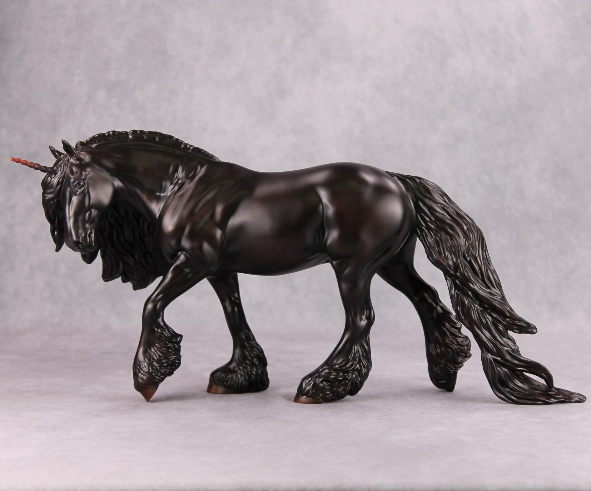 PREVIEW LISTING ONLY Wear It In Black OOAK Red Dappled Black Unicorn Irish Cob By Ashley Palmer MM24