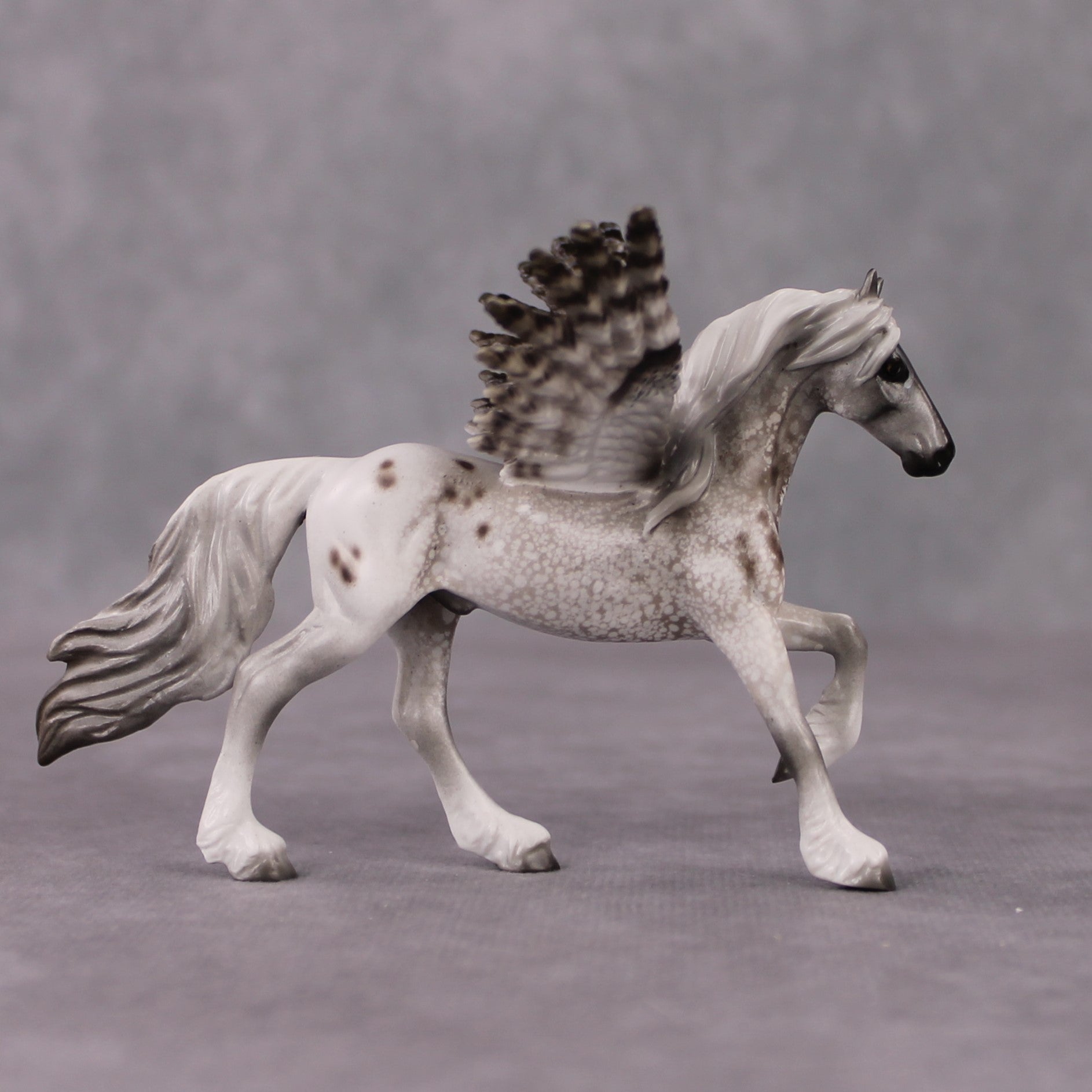 "Strix" Secret Surprise Chip Drop: Superb Owl Sunday OOAK Deco Custom Friesian Chip By Jess Hamill