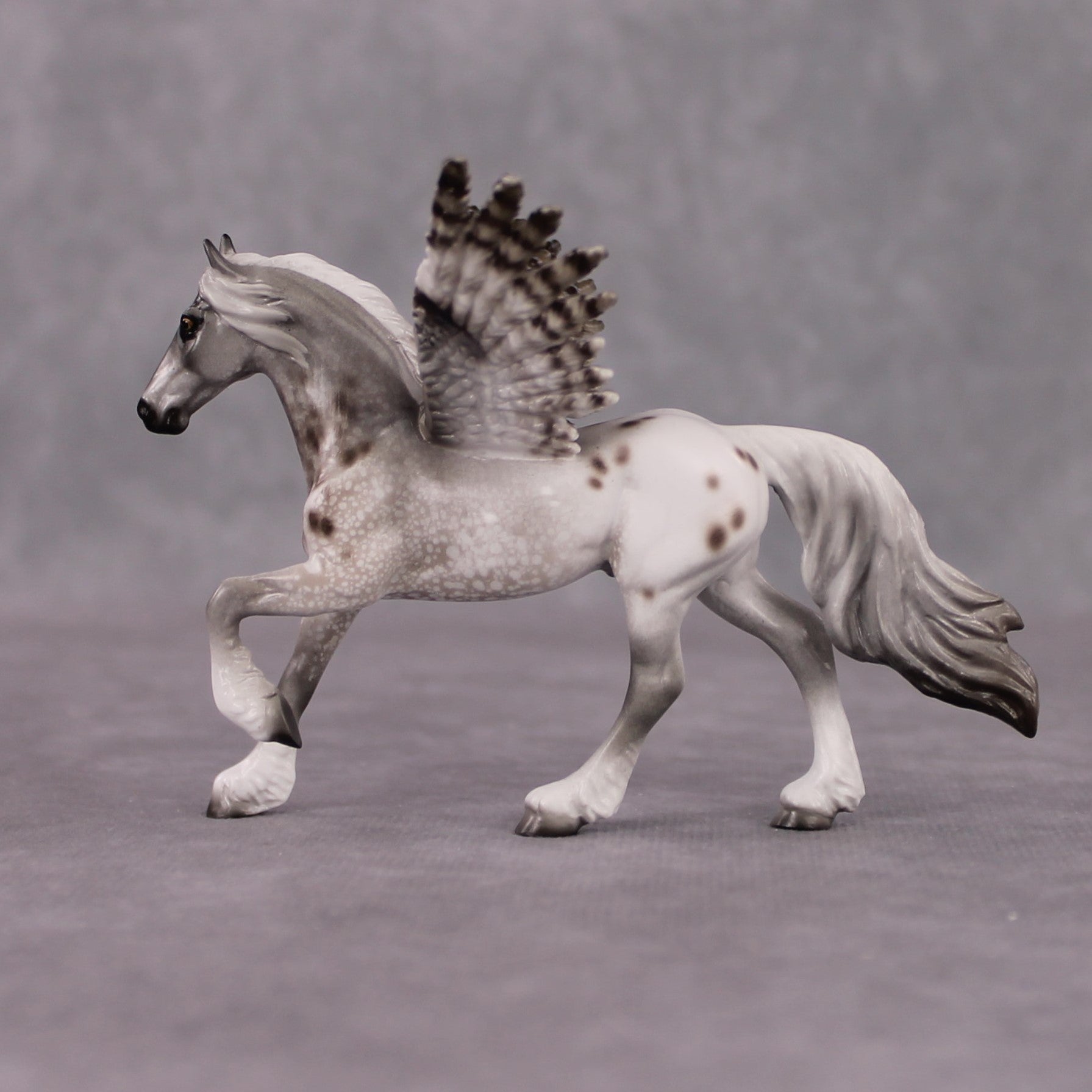 "Strix" Secret Surprise Chip Drop: Superb Owl Sunday OOAK Deco Custom Friesian Chip By Jess Hamill