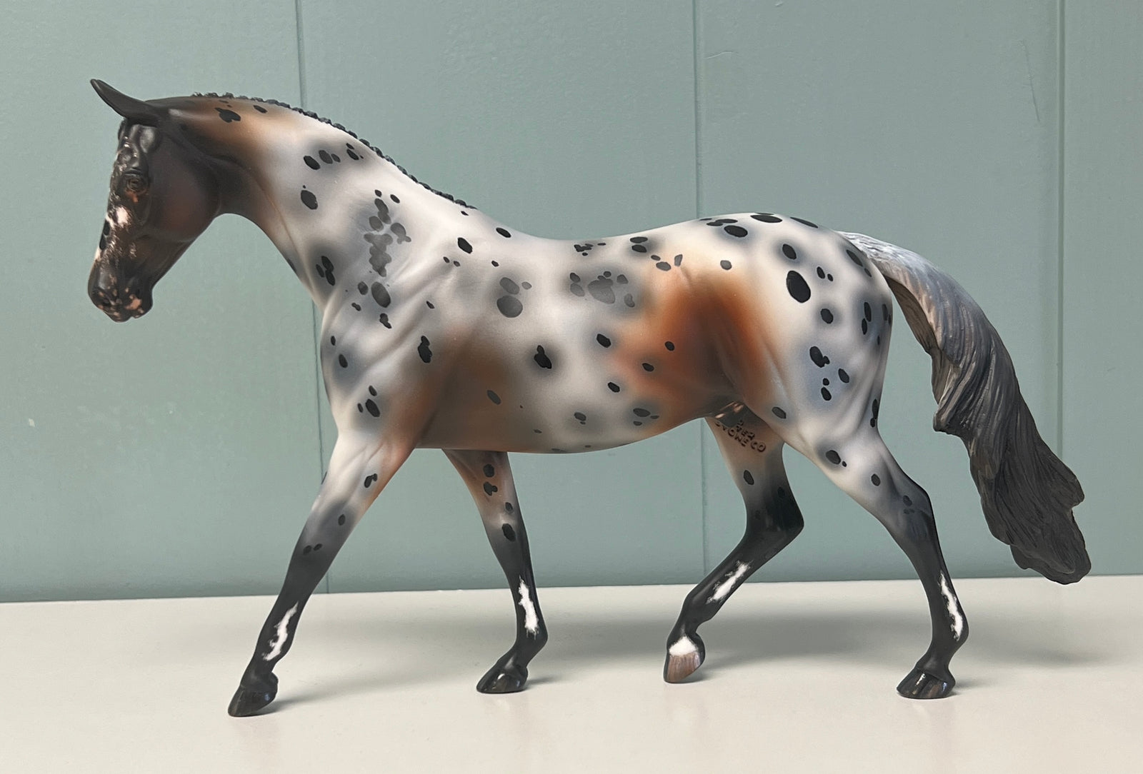 So Long London OOAK Bay Leopard Appaloosa Braided Pony  By Kristen Cermele -  SAMPLE & OOAK SALE APRIL 2024 SS424