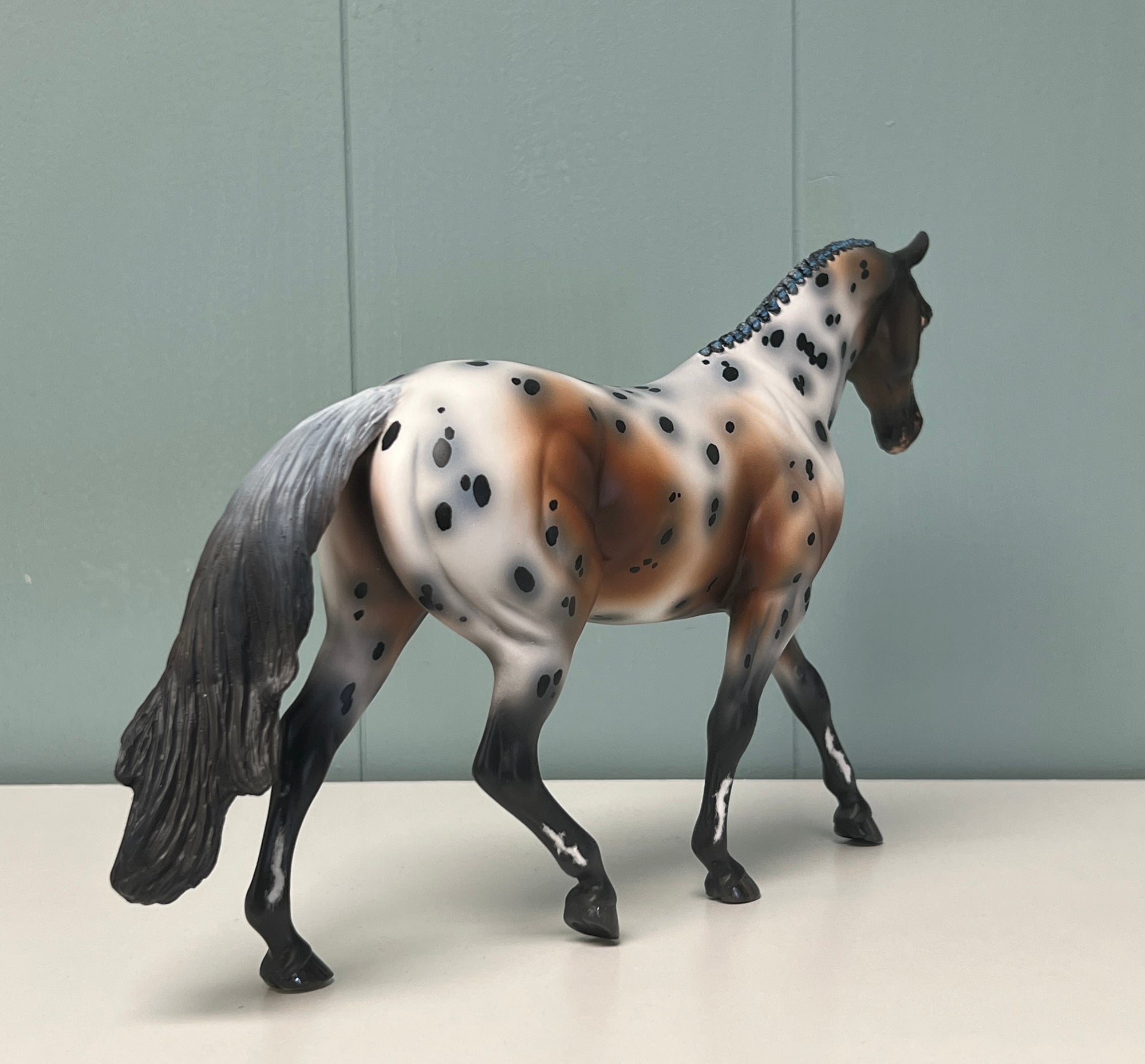 So Long London OOAK Bay Leopard Appaloosa Braided Pony  By Kristen Cermele -  SAMPLE &amp; OOAK SALE APRIL 2024 SS424