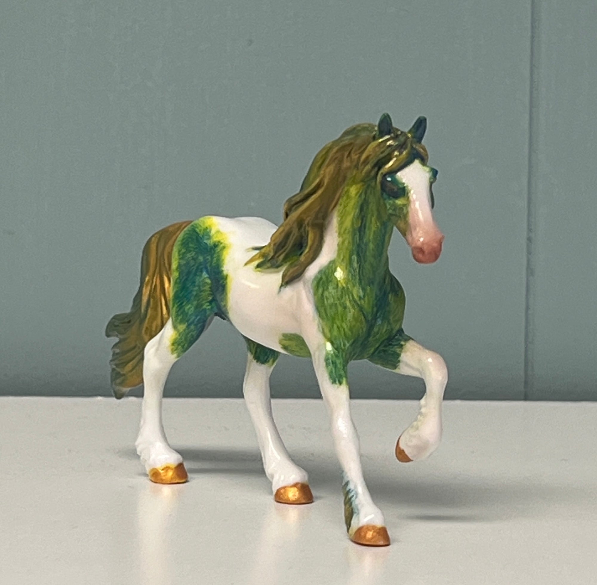 Florida OOAK Deco Green Friesian Chip By Kristen Cermele -  SAMPLE &amp; OOAK SALE APRIL 2024 SS424