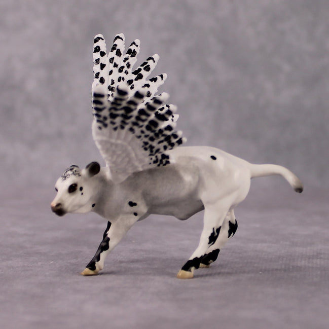"Nyctea" Secret Surprise Chip Drop: Superb Owl Sunday OOAK Deco Custom Cow Chip By Jess Hamill
