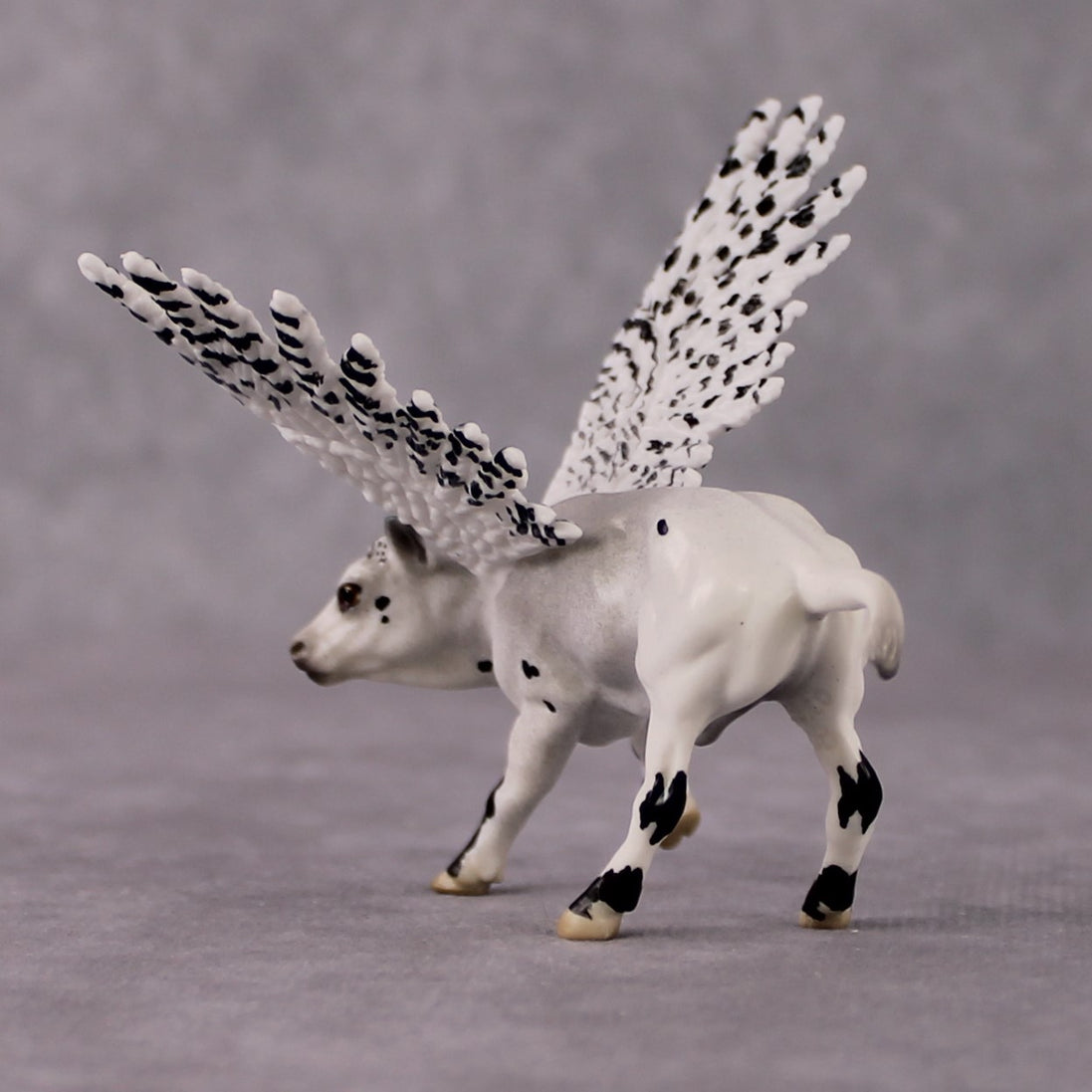"Nyctea" Secret Surprise Chip Drop: Superb Owl Sunday OOAK Deco Custom Cow Chip By Jess Hamill