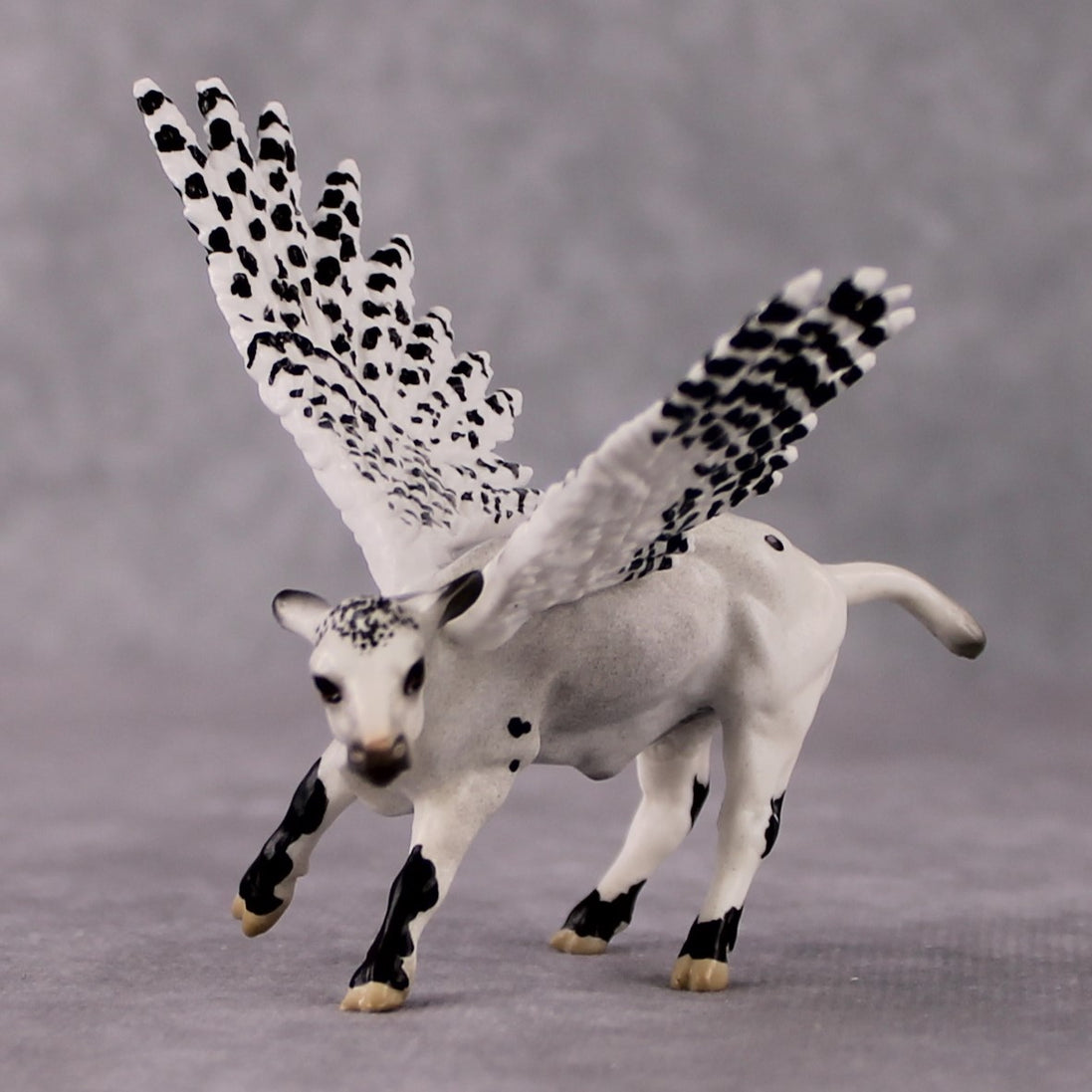"Nyctea" Secret Surprise Chip Drop: Superb Owl Sunday OOAK Deco Custom Cow Chip By Jess Hamill