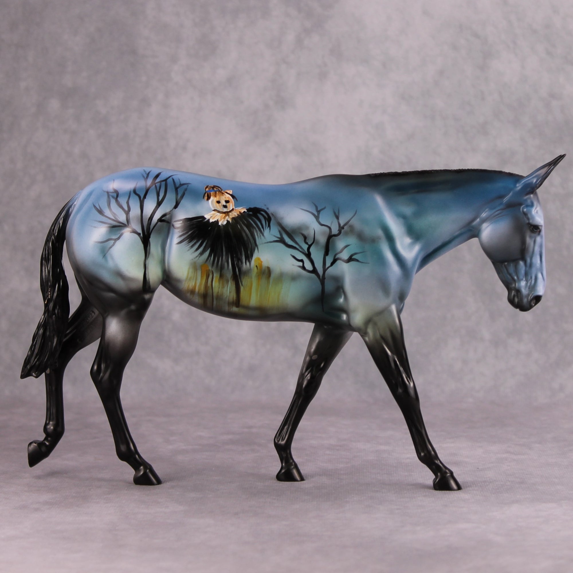 Scare? NO!  OOAK Scarecrow Deco Mule By Dawn Quick MM24