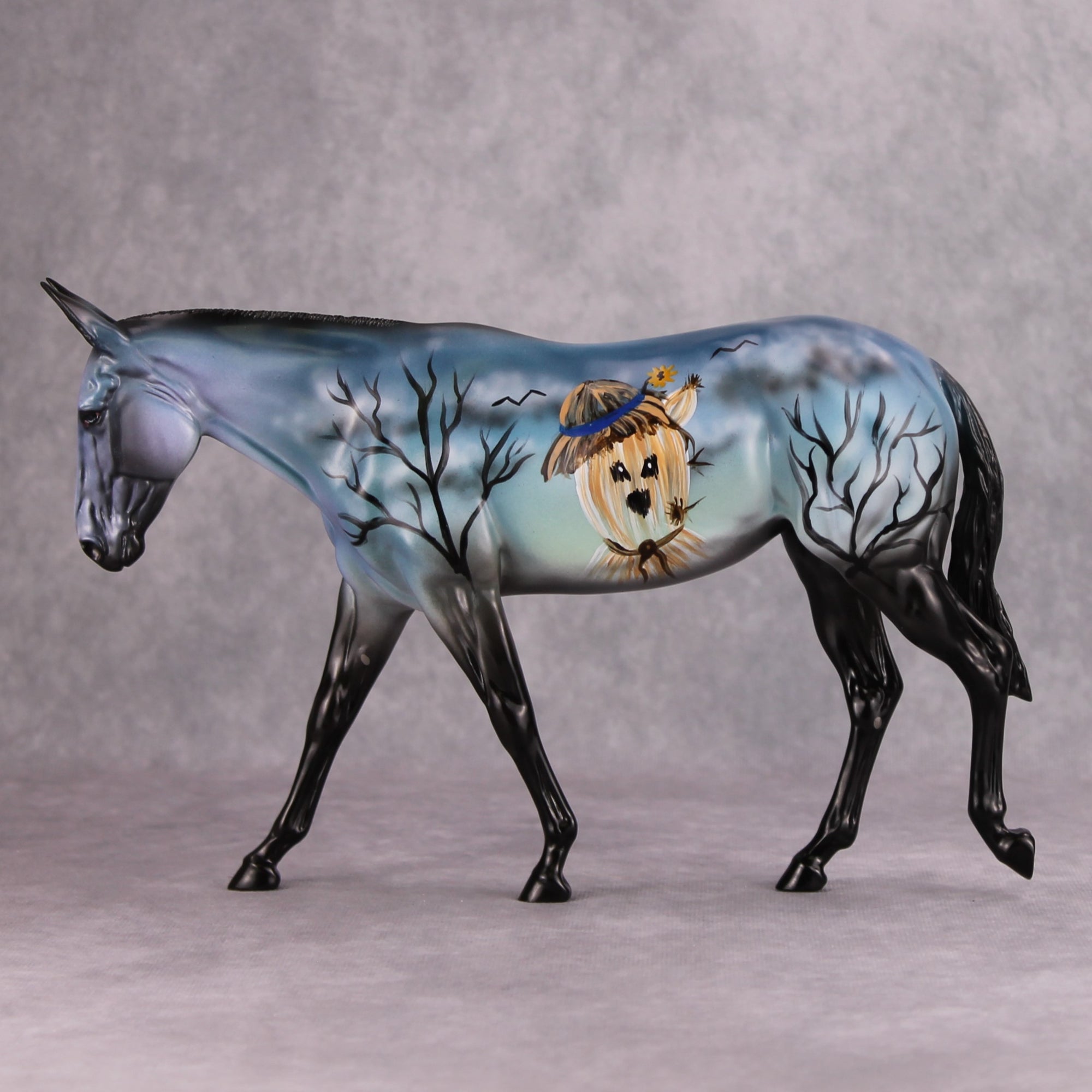 Scare? NO!  OOAK Scarecrow Deco Mule By Dawn Quick MM24