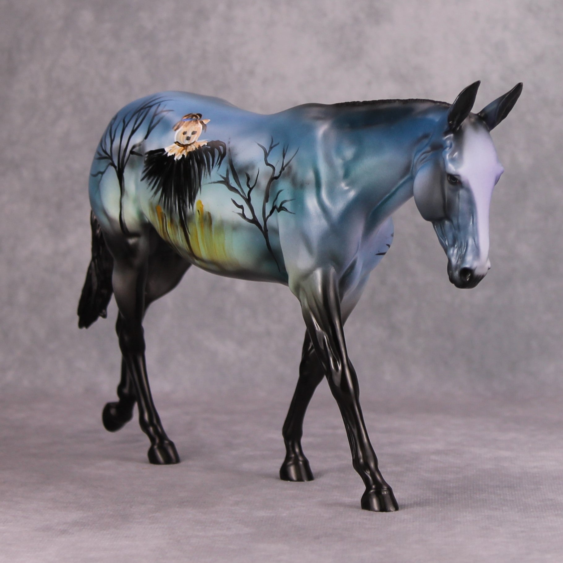 Scare? NO!  OOAK Scarecrow Deco Mule By Dawn Quick MM24