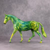 PREVIEW LISTING ONLY Spectrum OOAK Green Geometric Deco Pony By Julie Keim MM24