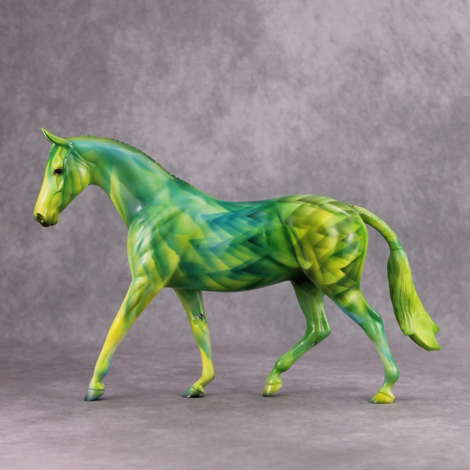Spectrum OOAK Green Geometric Deco Pony By Julie Keim MM24