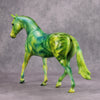 PREVIEW LISTING ONLY Spectrum OOAK Green Geometric Deco Pony By Julie Keim MM24