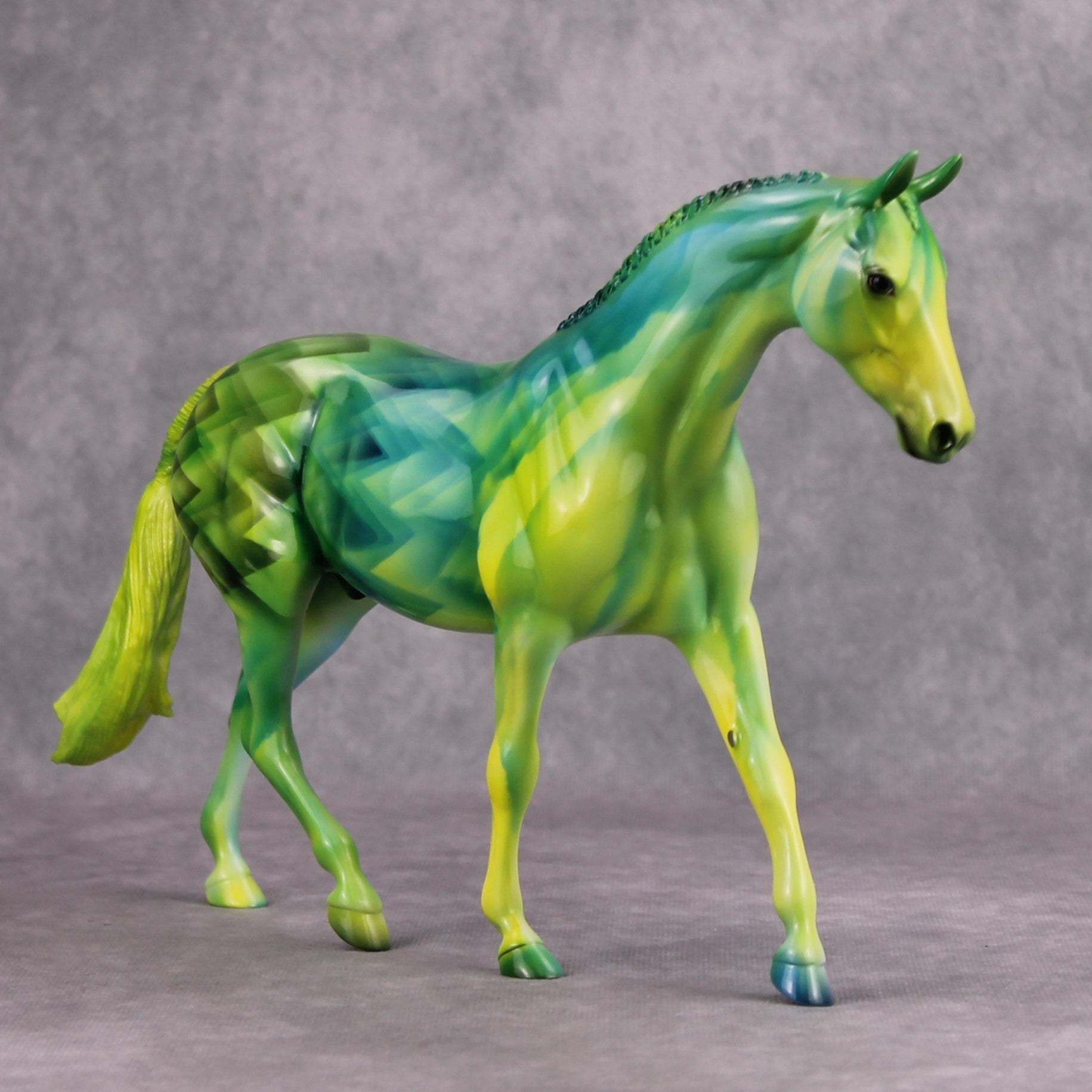 Spectrum OOAK Green Geometric Deco Pony By Julie Keim MM24