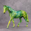 PREVIEW LISTING ONLY Spectrum OOAK Green Geometric Deco Pony By Julie Keim MM24