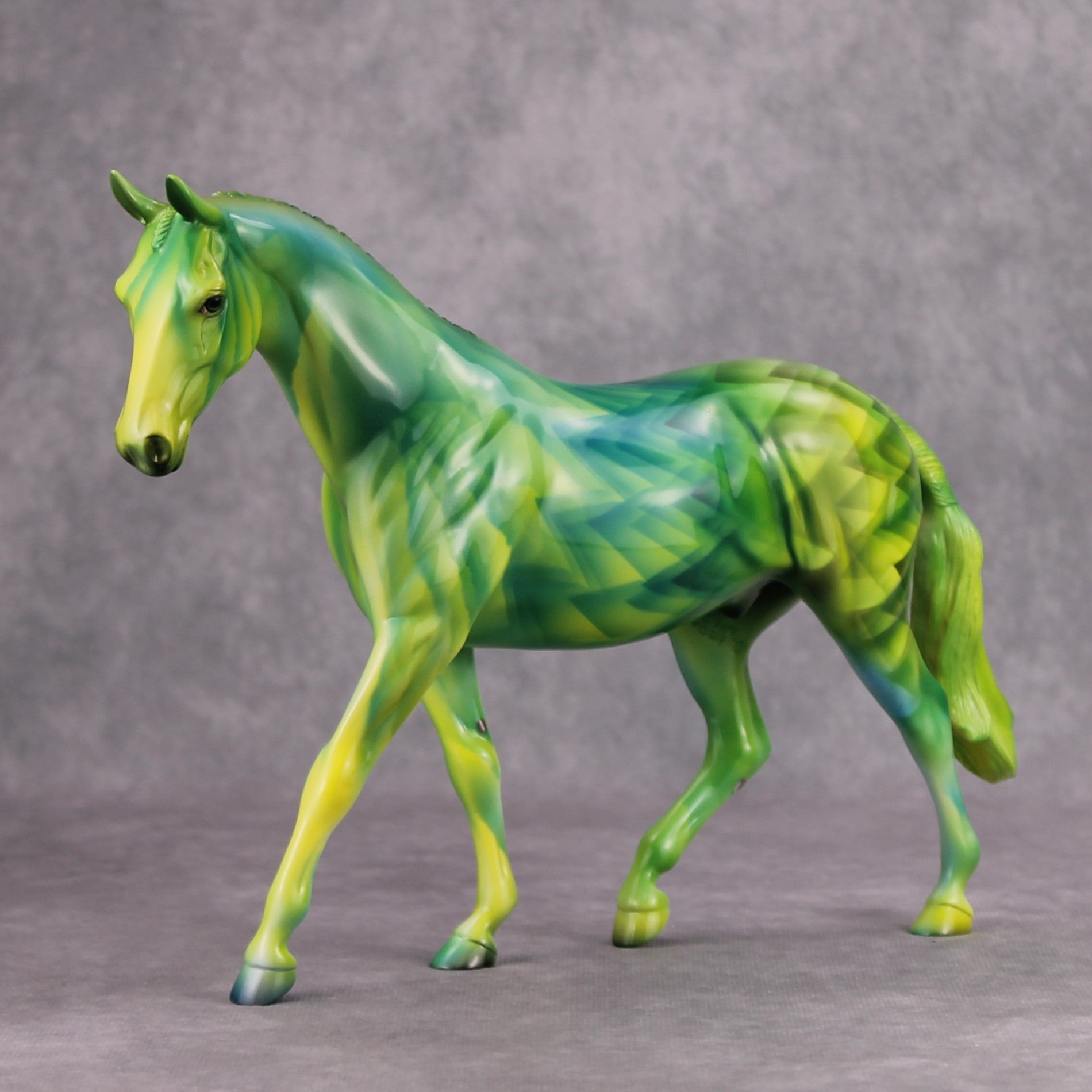 Spectrum OOAK Green Geometric Deco Pony By Julie Keim MM24