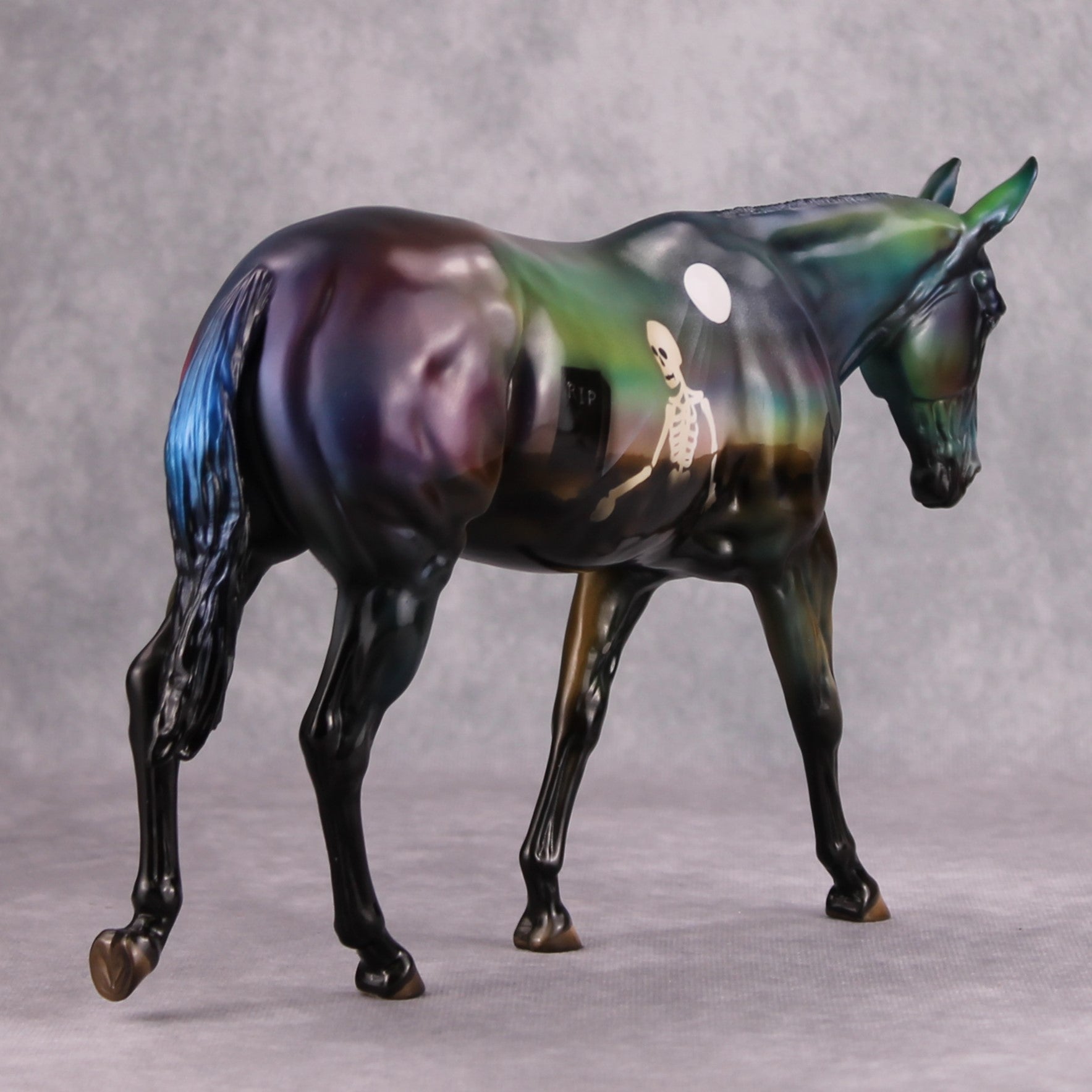 Go Back To Sleep OOAK Green Graveyard Deco Mule By Julie Keim MM24 Online Drawing